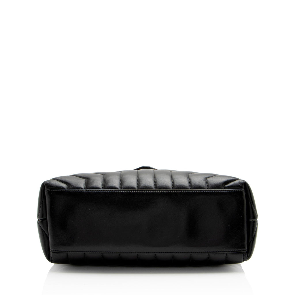 Saint Laurent Matelasse Calfskin Monogram LouLou Chain Medium Shoulder Bag (SHF-BDGDQZ)
