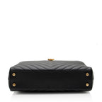 Saint Laurent Matelasse Grain de Poudre Monogram Chain Shopper Tote (SHF-0UWlSd)