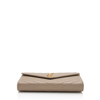 Saint Laurent Matelasse Grain de Poudre Monogram Chain Wallet - FINAL SALE (SHF-Veay8o)
