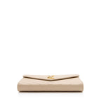 Saint Laurent Matelasse Grain de Poudre Monogram Chain Wallet (SHF-4h5maT)