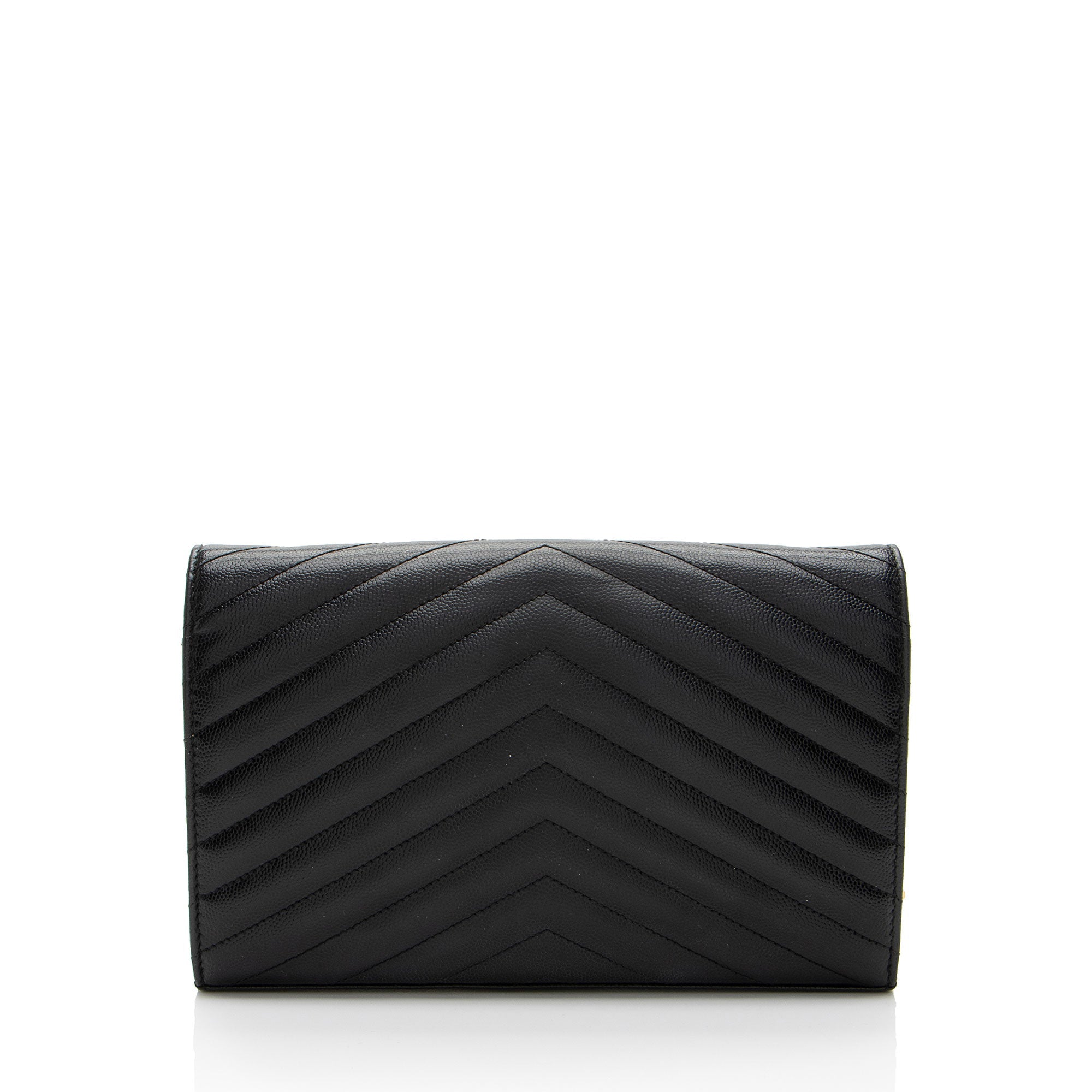 Saint Laurent Matelasse Grain de Poudre Monogram Chain Wallet (SHF-CtcP6l)