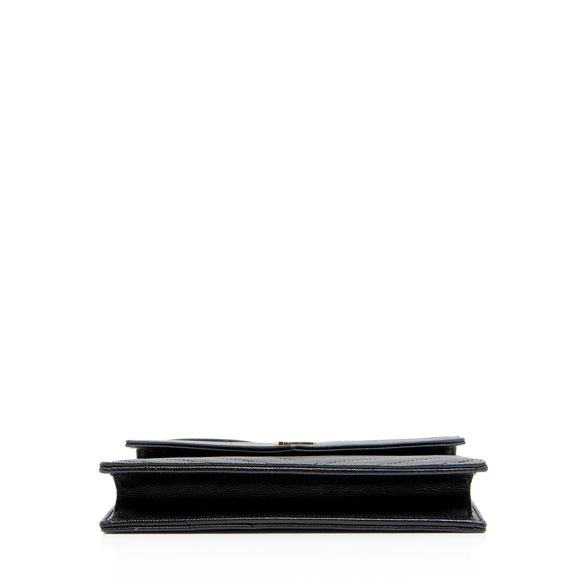 Saint Laurent Matelasse Grain de Poudre Monogram Envelope Chain Wallet (SHF-TV61tz)