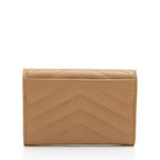 Saint Laurent Matelasse Grain de Poudre Monogram Envelope Small Wallet (SHF-uXcmzq)
