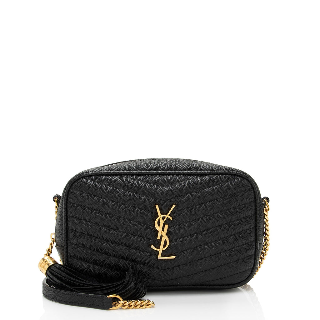 Saint Laurent Matelasse Grain de Poudre Monogram Lou Mini Camera Bag (SHF-sRcb5h)