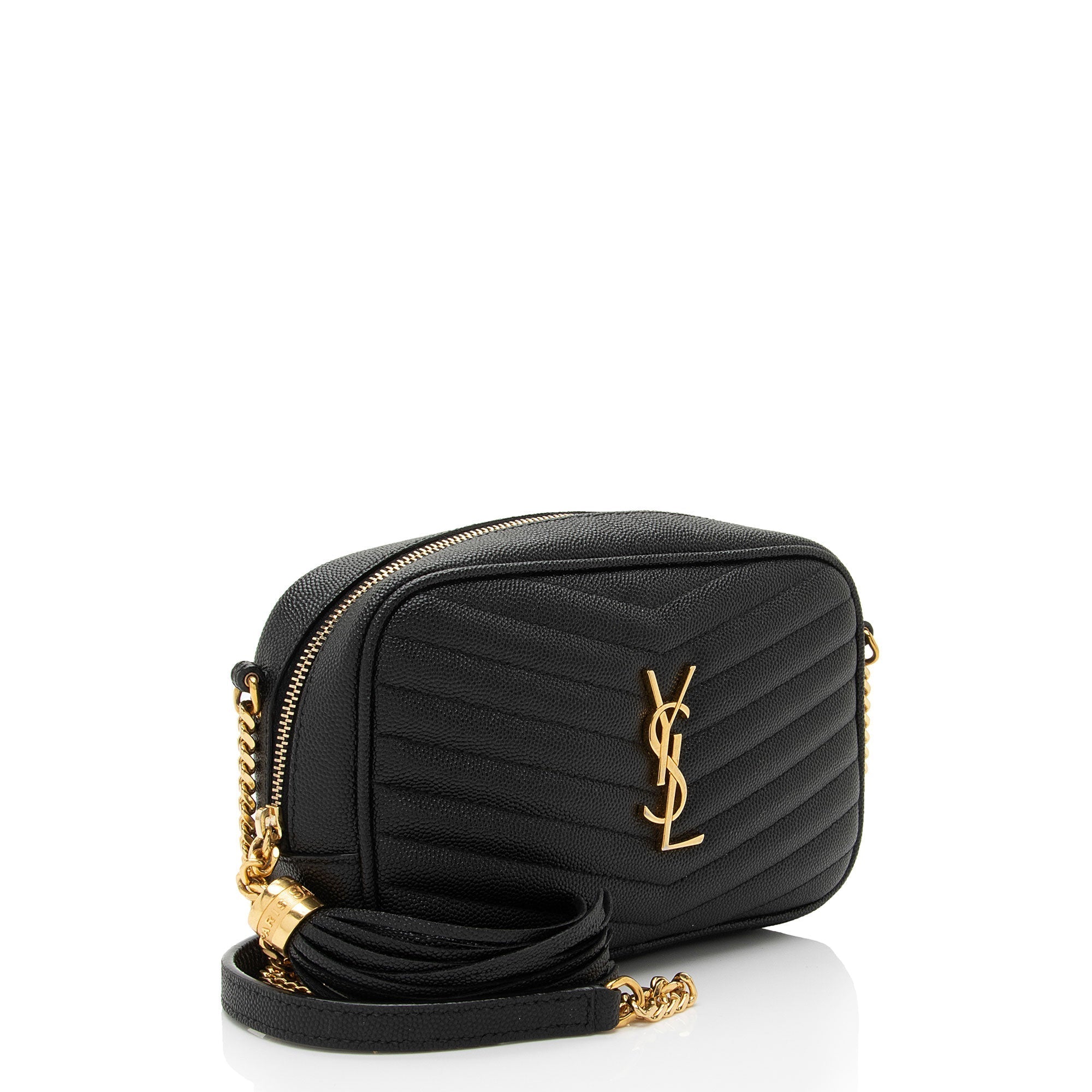 Saint Laurent Matelasse Grain de Poudre Monogram Lou Mini Camera Bag (SHF-sRcb5h)