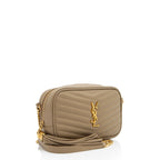Saint Laurent Matelasse Grain de Poudre Monogram Lou Mini Camera Bag (SHF-uheDKF)