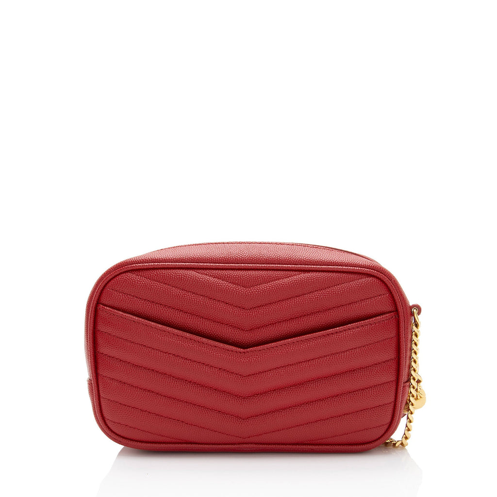 Saint Laurent Matelasse Grain de Poudre Monogram Lou Mini Camera Bag (SHF-QnSMbT)