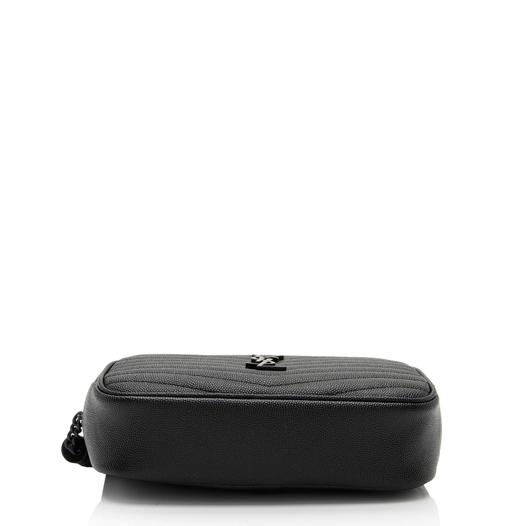 Saint Laurent Matelasse Grain de Poudre Monogram Lou Mini Camera Bag (SHF-UkqO9o)