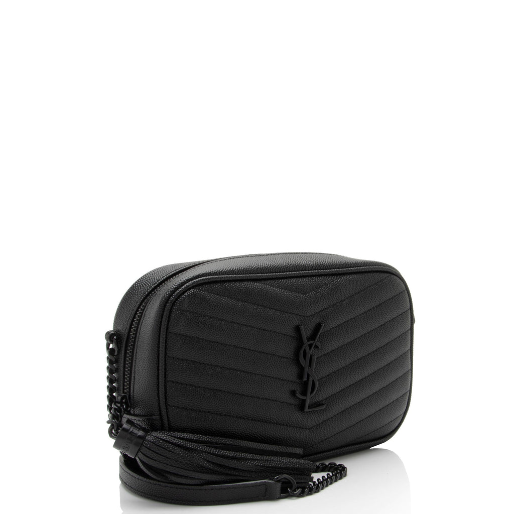 Saint Laurent Matelasse Grain de Poudre Monogram Lou Mini Camera Bag (SHF-UkqO9o)