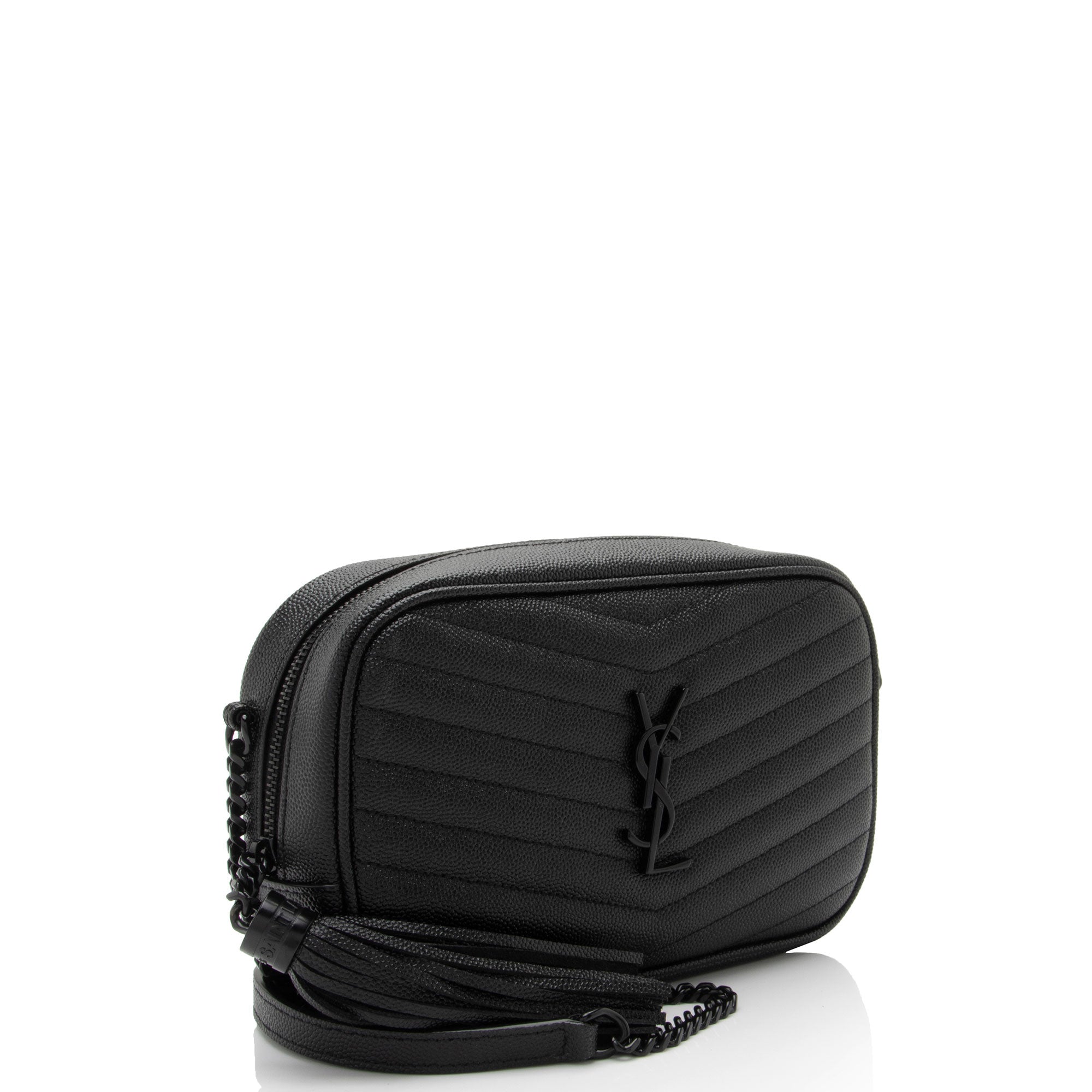 Saint Laurent Matelasse Grain de Poudre Monogram Lou Mini Camera Bag (SHF-UkqO9o)