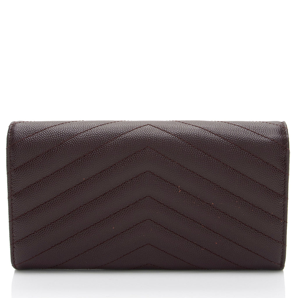 Saint Laurent Matelasse Grain de Poudre Monogram Wallet (SHF-D9u1hR)