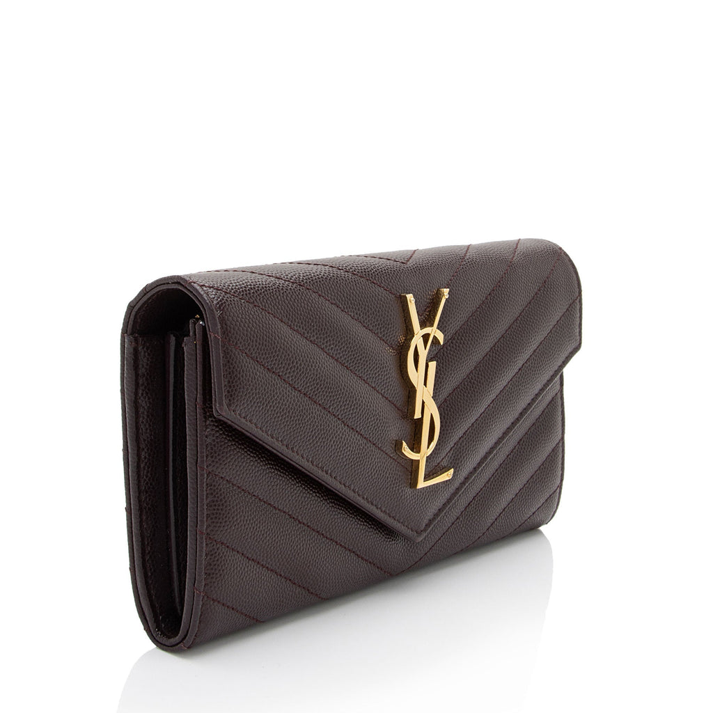 Saint Laurent Matelasse Grain de Poudre Monogram Wallet (SHF-D9u1hR)