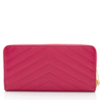 Saint Laurent Matelasse Grain de Poudre Monogram Zip Around Wallet (SHF-ITLdc5)