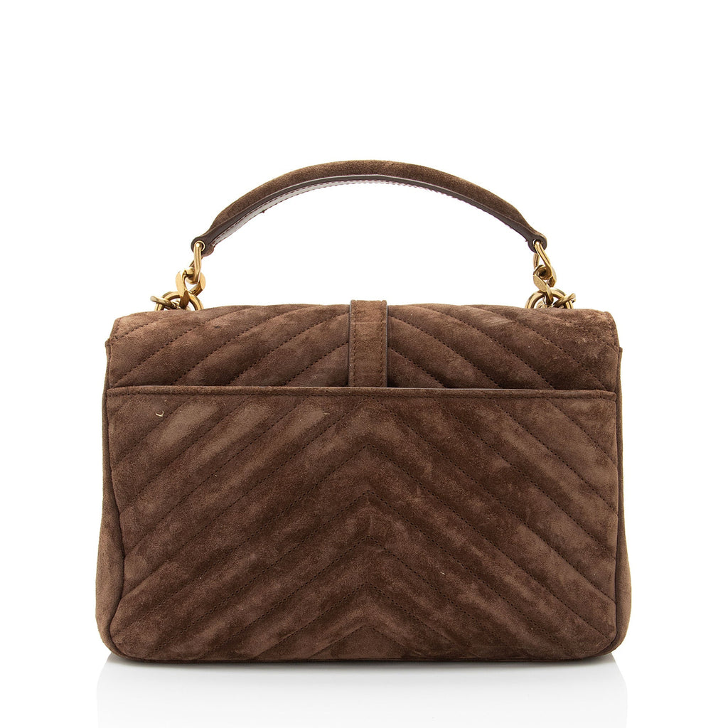 Saint Laurent Matelasse Suede Monogram College Medium Shoulder Bag (SHF-ttFAad)