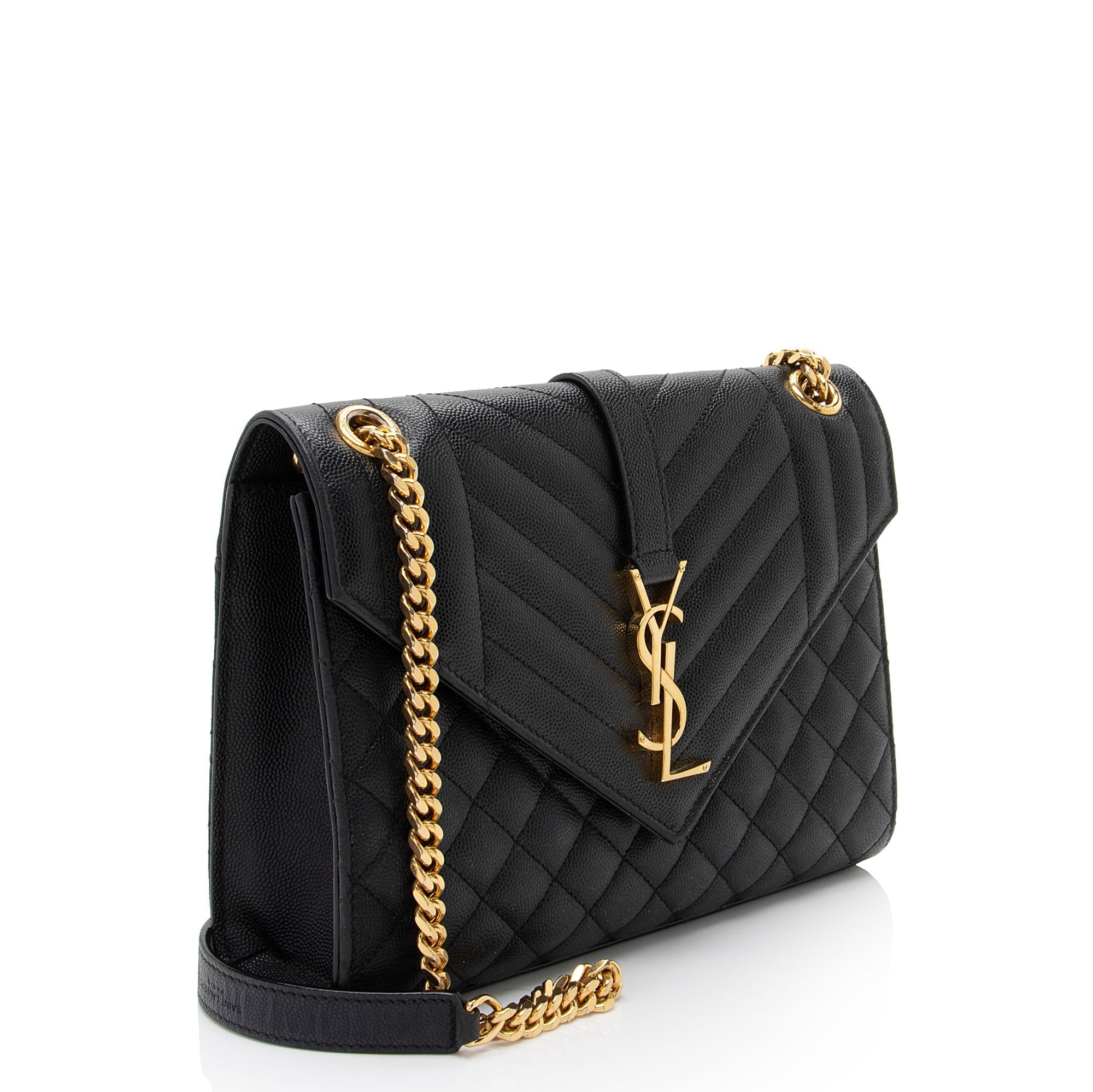 Saint Laurent Mixed Matelasse Grain de Poudre Monogram Medium Shoulder Bag (SHF-rmK6K7)