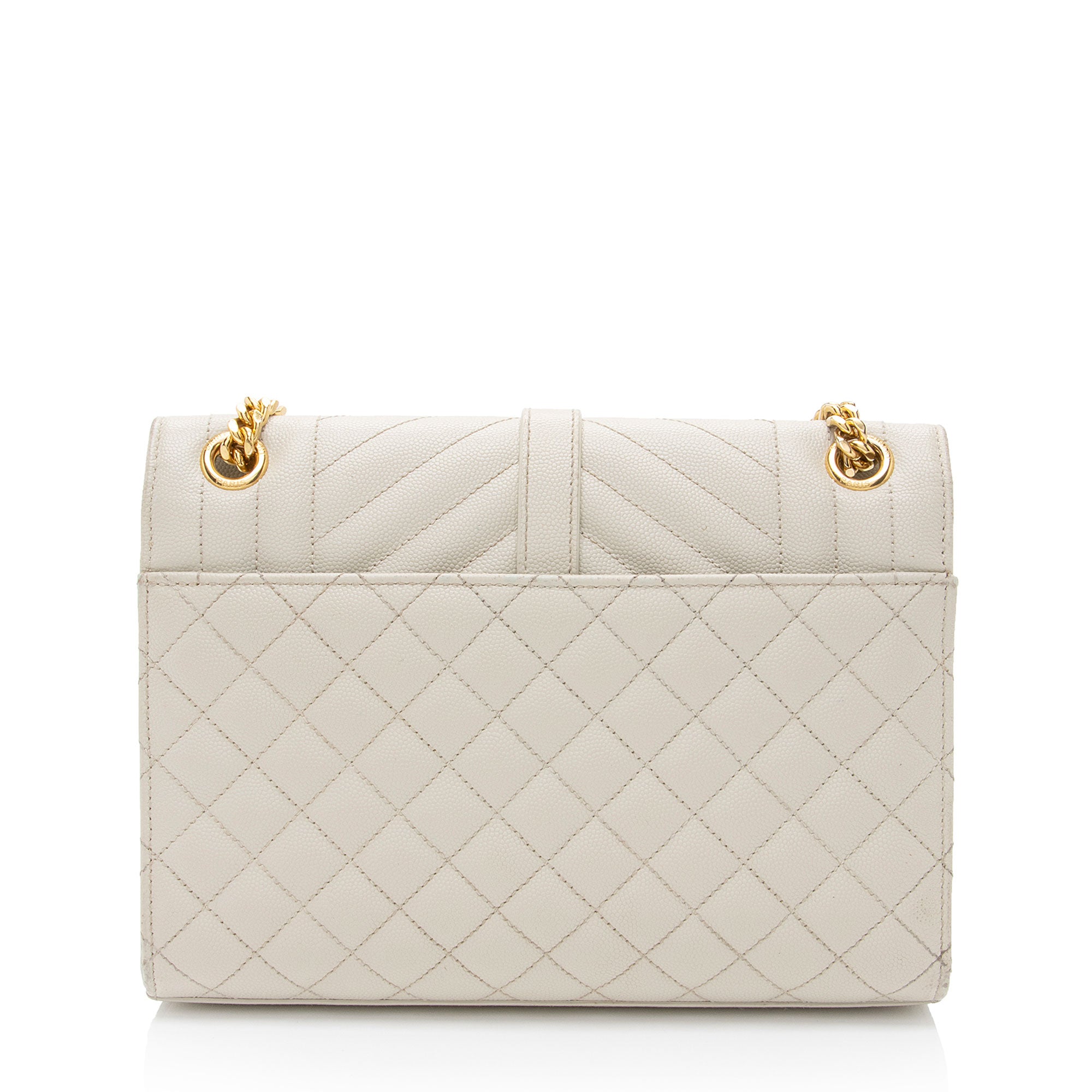 Saint Laurent Mixed Matelasse Grain de Poudre Monogram Medium Shoulder Bag (SHF-zIEuMS)