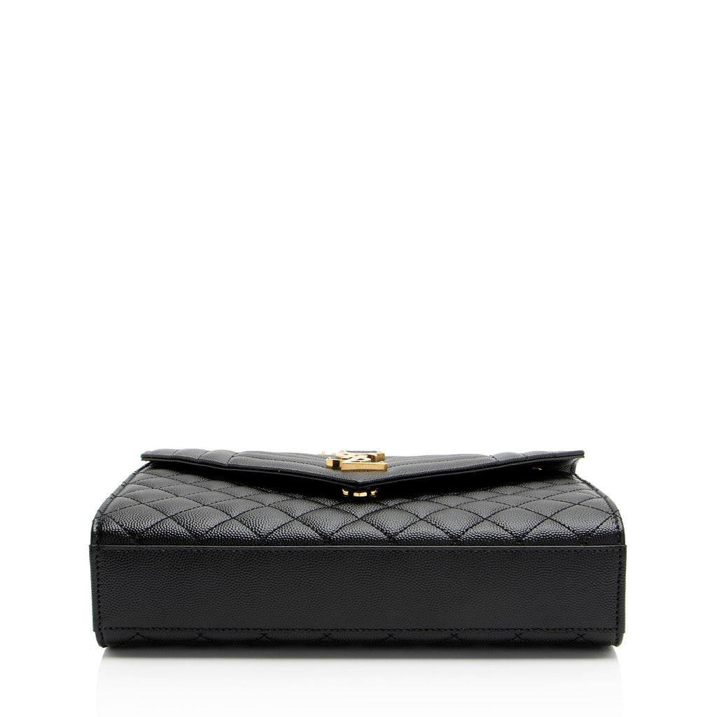 Saint Laurent Mixed Matelasse Grain de Poudre Monogram Medium Shoulder Bag (SHF-q1dWci)