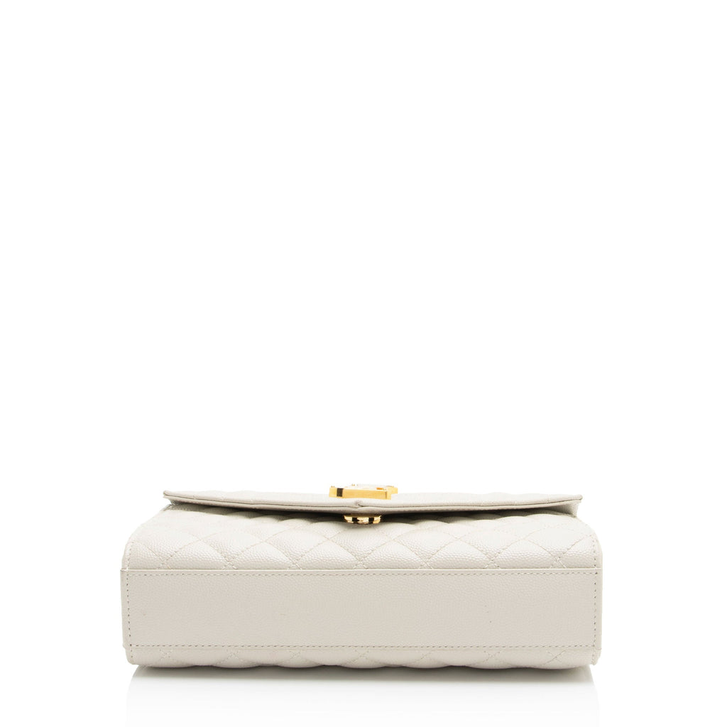 Saint Laurent Mixed Matelasse Grain de Poudre Monogram Small Shoulder Bag (SHF-oA3l6q)
