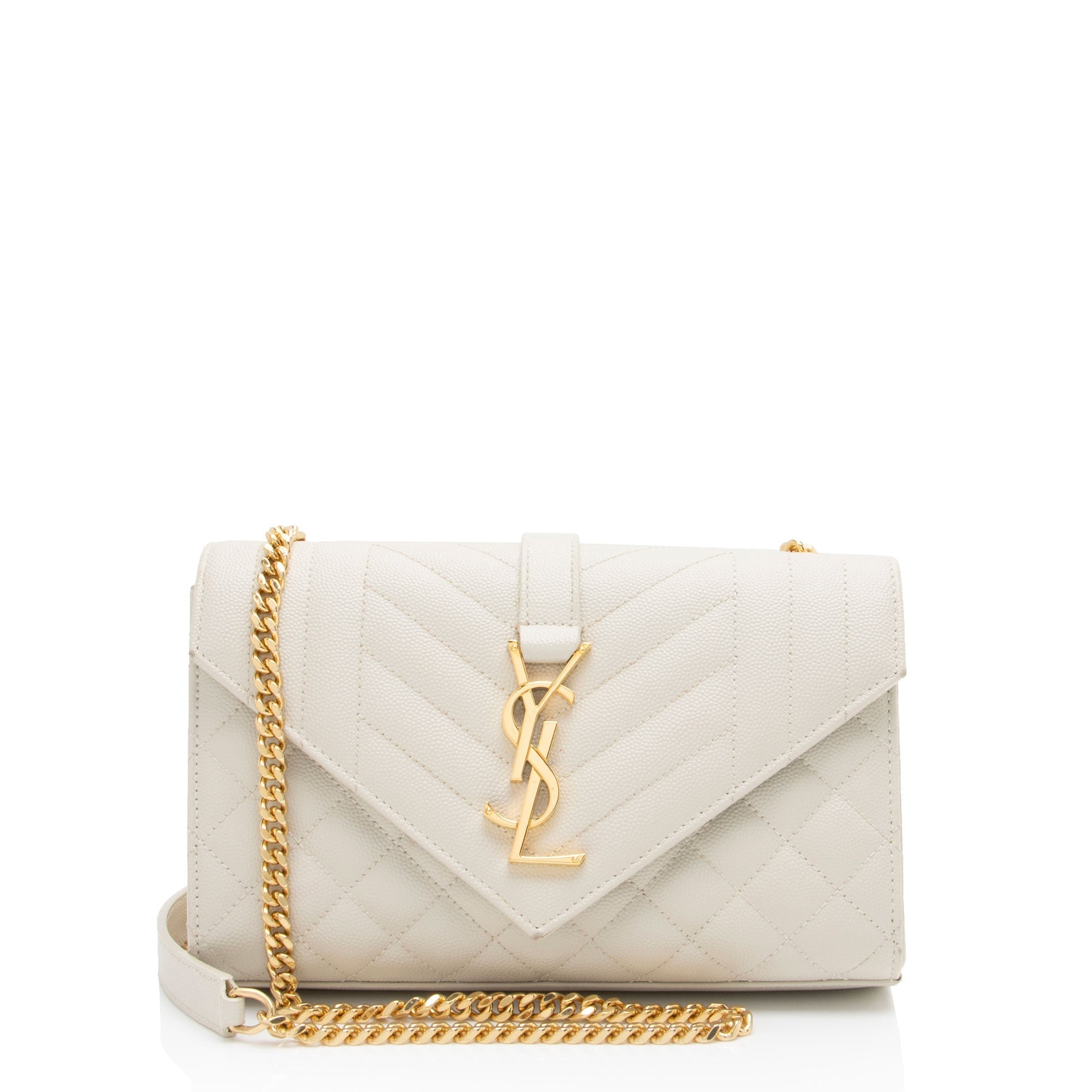 Saint Laurent Mixed Matelasse Grain de Poudre Monogram Small Shoulder Bag (SHF-oA3l6q)