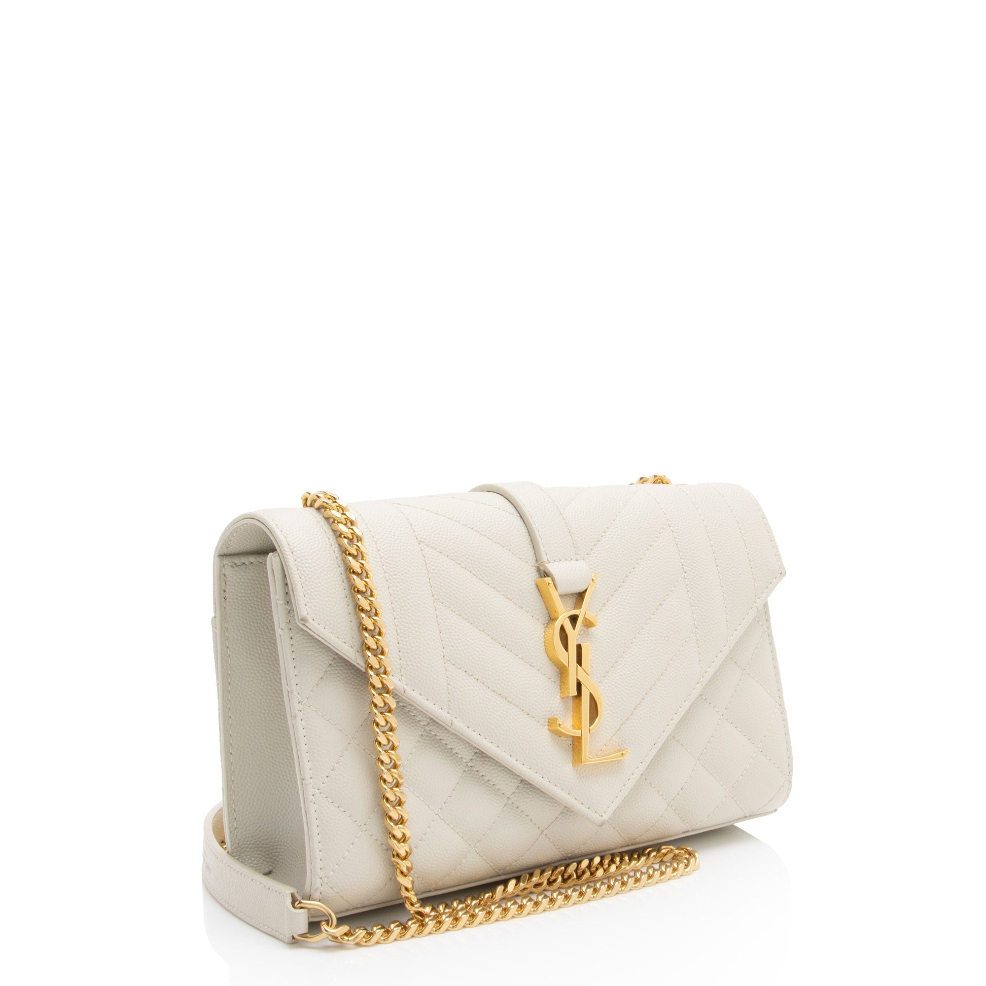 Saint Laurent Mixed Matelasse Grain de Poudre Monogram Small Shoulder Bag (SHF-oA3l6q)