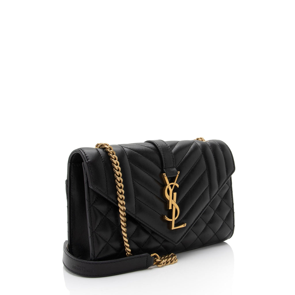 Saint Laurent Mixed Matelasse Lambskin Monogram Small Shoulder Bag (SHF-gYiuTh)