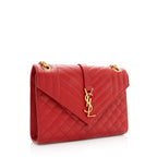 Saint Laurent Mixed Matelasse Leather Monogram Medium Shoulder Bag (SHF-19283)