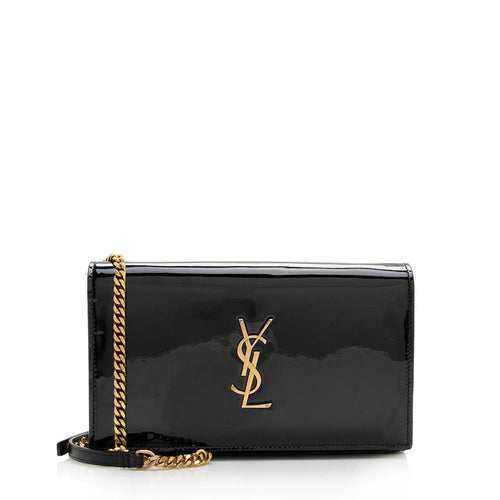 Saint Laurent Patent Calfskin Monogram Kate Wallet on Chain Bag (SHF-18096)