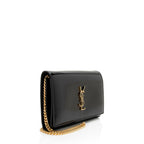 Saint Laurent Patent Leather Monogram Kate Wallet on Chain (SHF-T42QXZ)