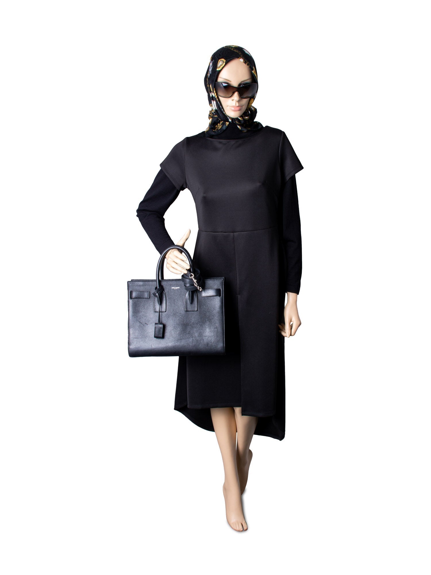 Saint Laurent Pebble Leather Medium Sac De Jour Shopper Bag Black