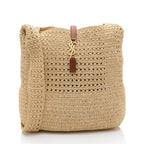 Saint Laurent Raffia Monogram Le 5 A 7 Hobo (SHF-Mw9yM3)