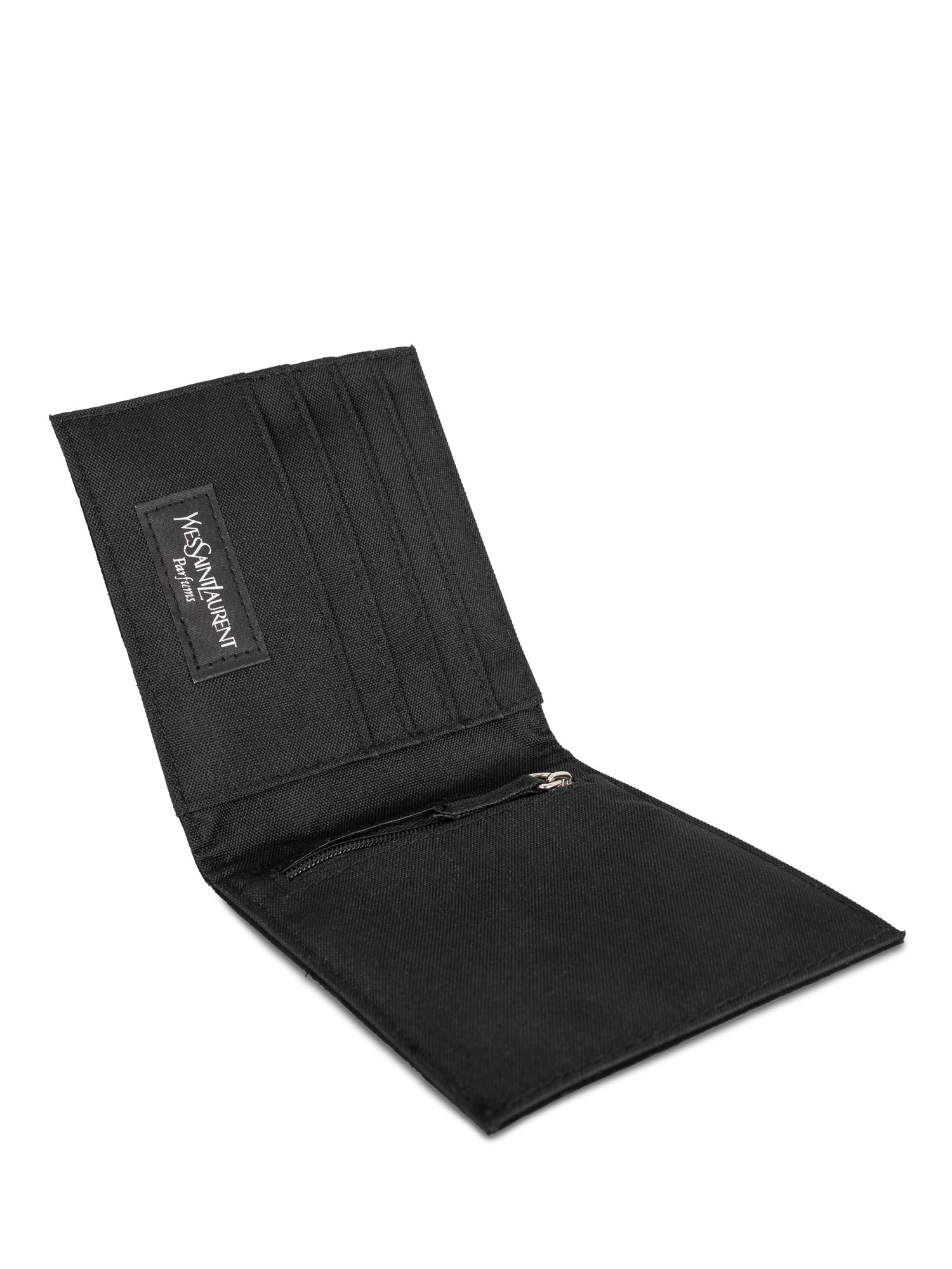 Saint Laurent Suede Logo Square Wallet Black