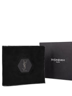 Saint Laurent Suede Logo Square Wallet Black