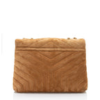 Saint Laurent Suede Monogram LouLou Chain Medium Shoulder Bag (SHF-Fe7rx7)