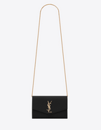 SAINT LAURENT UPTOWN CHAIN WALLET IN GRAIN DE POUDRE