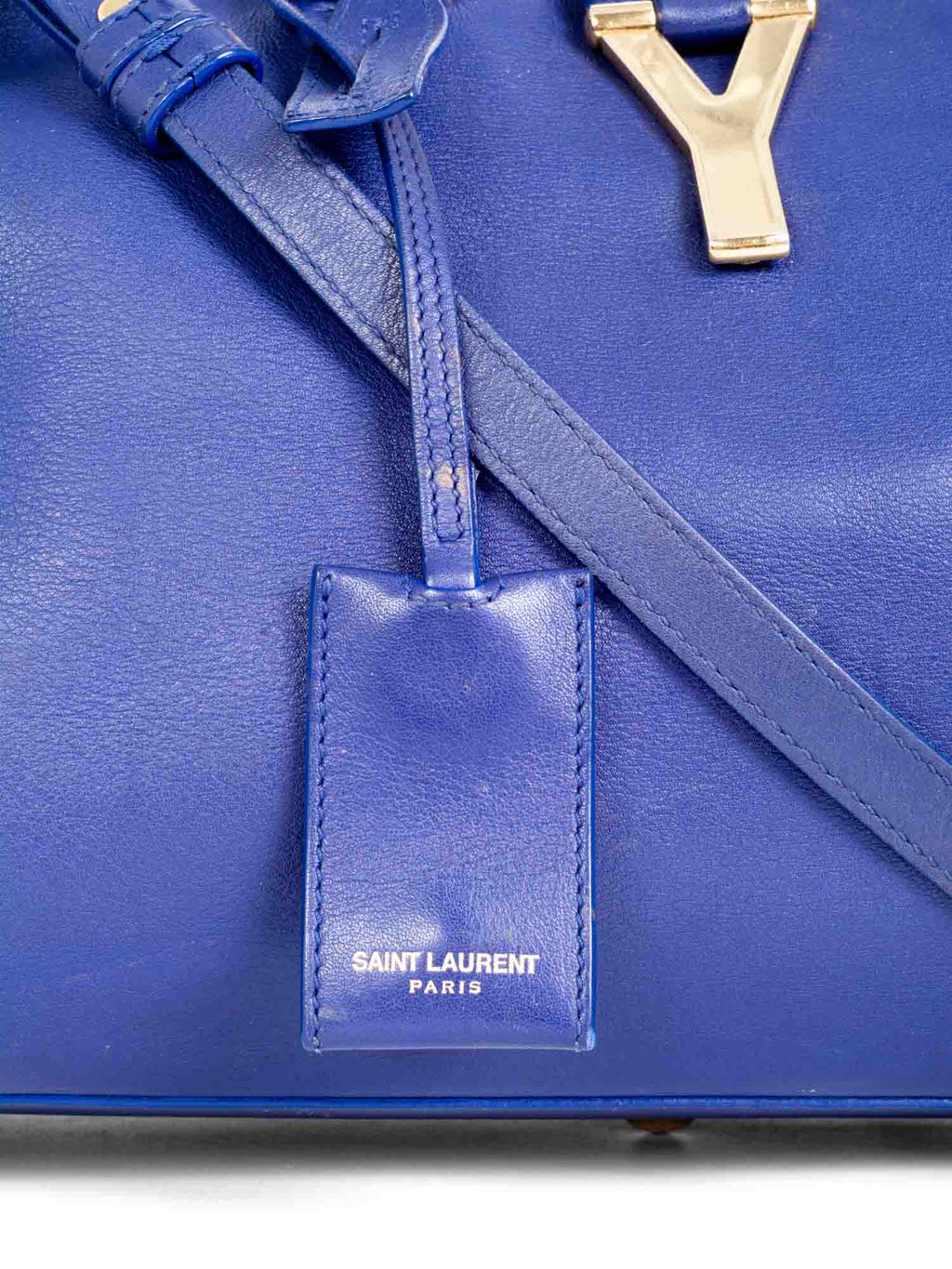 Saint Laurent Y Logo Leather Mini Shoulder Bag Royal Blue