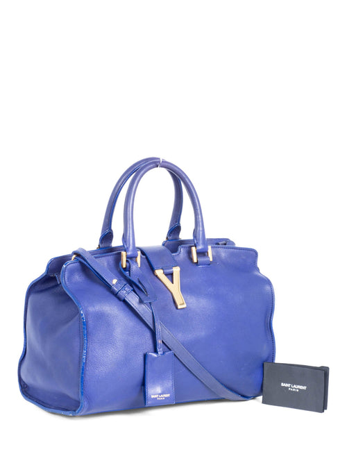 Saint Laurent Y Logo Leather Mini Shoulder Bag Royal Blue