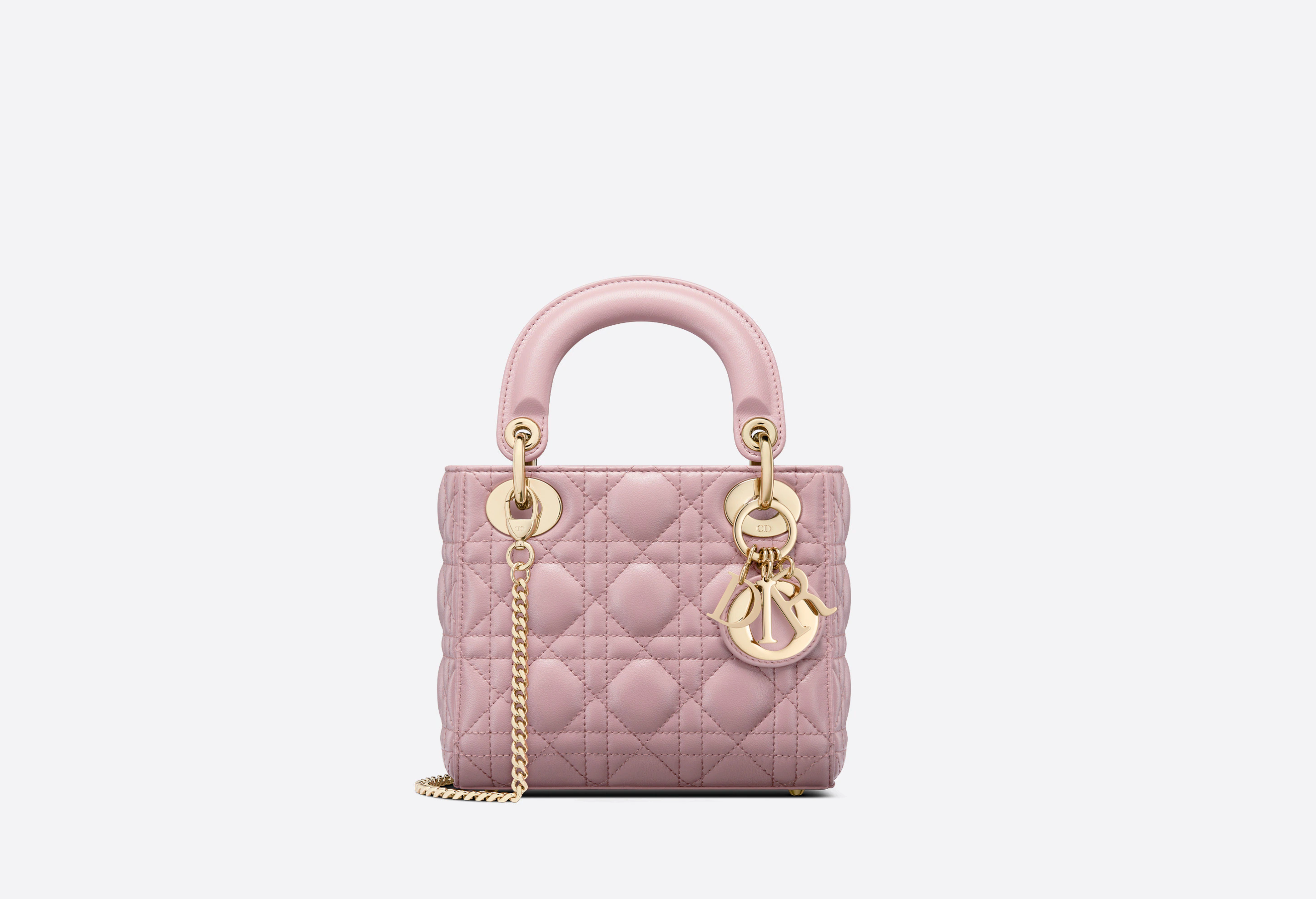 MINI LADY DIOR BAG Antique Pink Cannage Lambskin