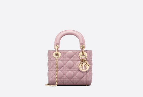 MINI LADY DIOR BAG Antique Pink Cannage Lambskin