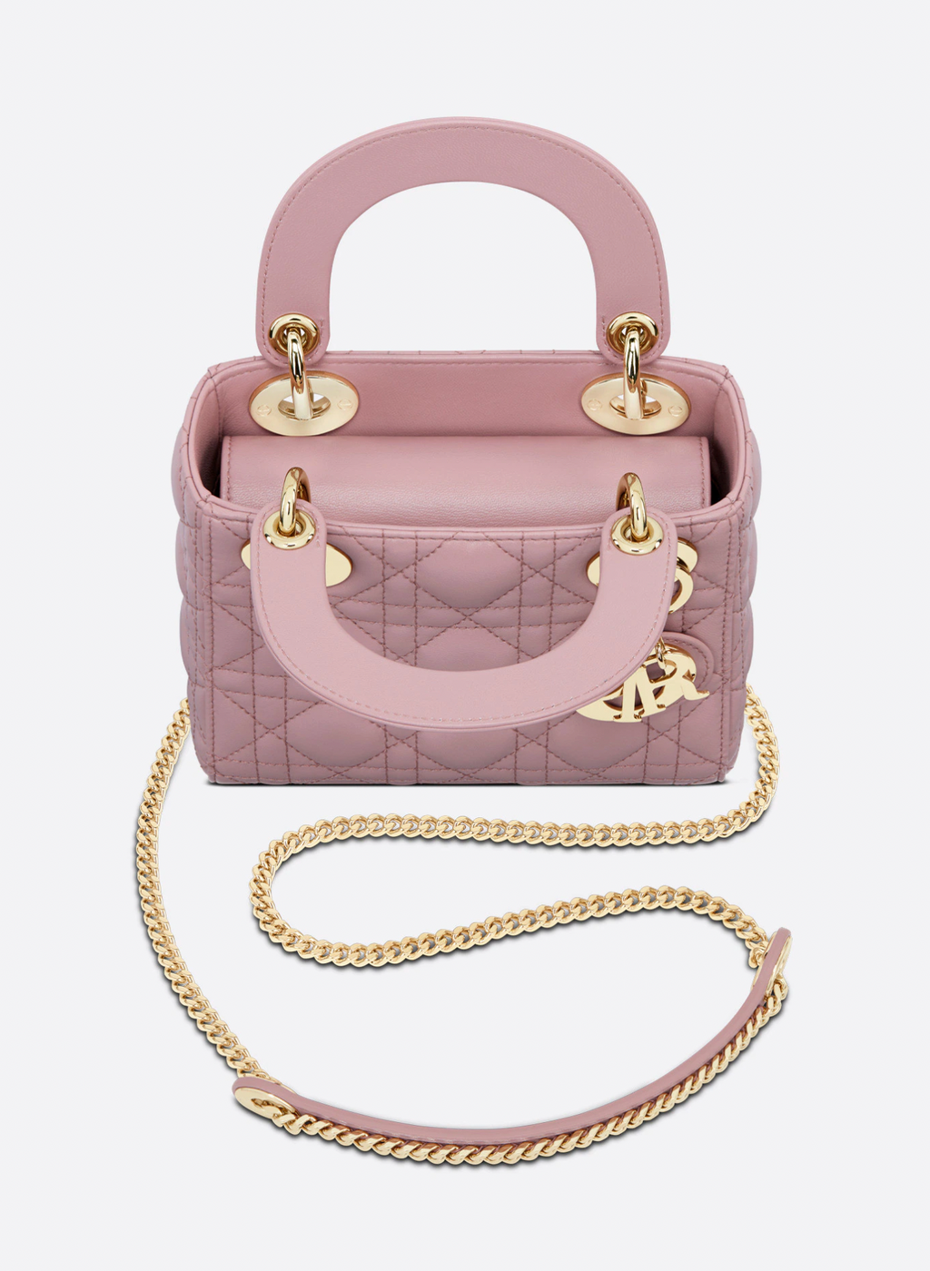 MINI LADY DIOR BAG Antique Pink Cannage Lambskin