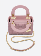 MINI LADY DIOR BAG Antique Pink Cannage Lambskin
