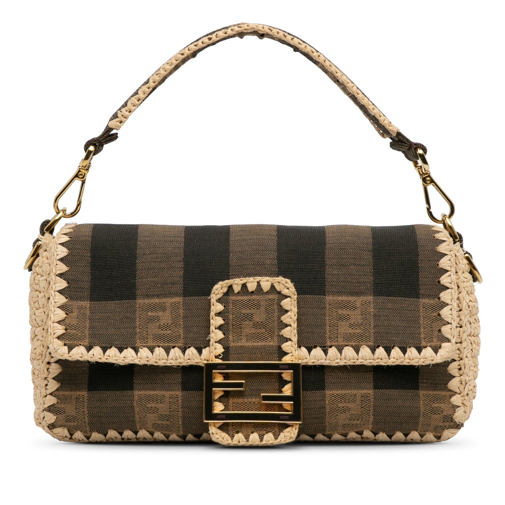 Fendi Baguette Raffia Mamma Pequin Canvas