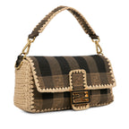 Fendi Baguette Raffia Mamma Pequin Canvas