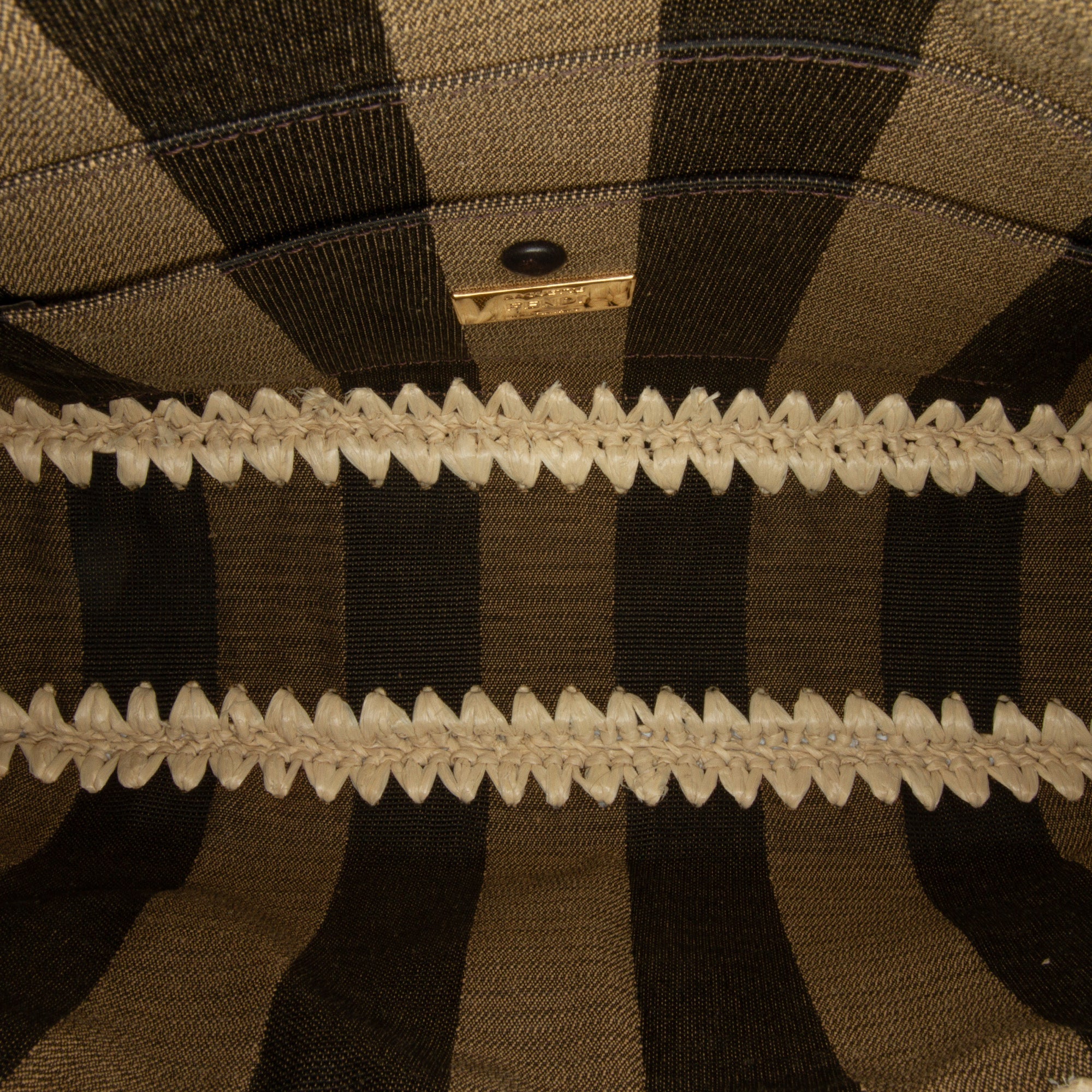 Fendi Baguette Raffia Mamma Pequin Canvas
