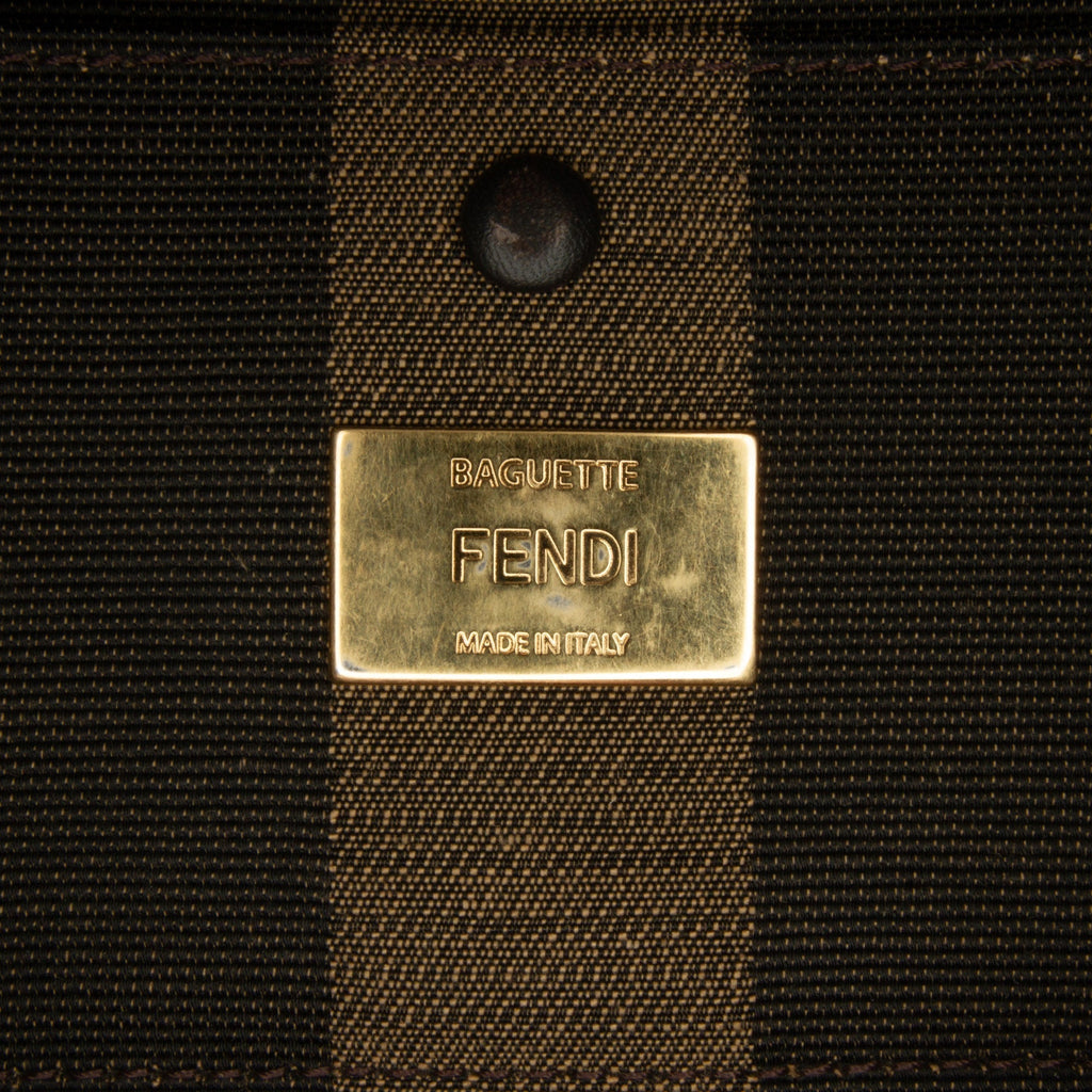Fendi Baguette Raffia Mamma Pequin Canvas