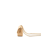Chanel Mini Square Flap Bag Lambskin Beige LGHW (Microchip)