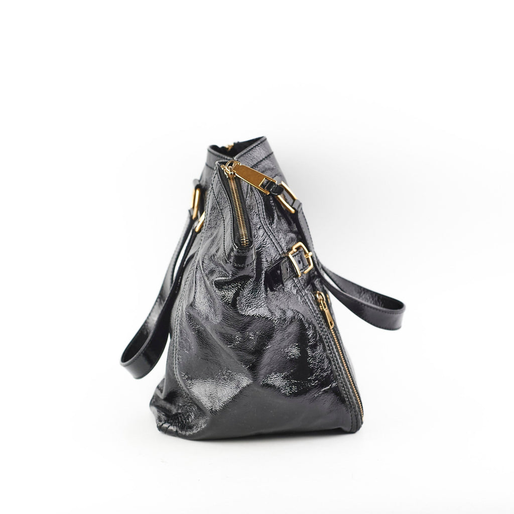 Saint Laurent Downtown Black Patent Bag Black