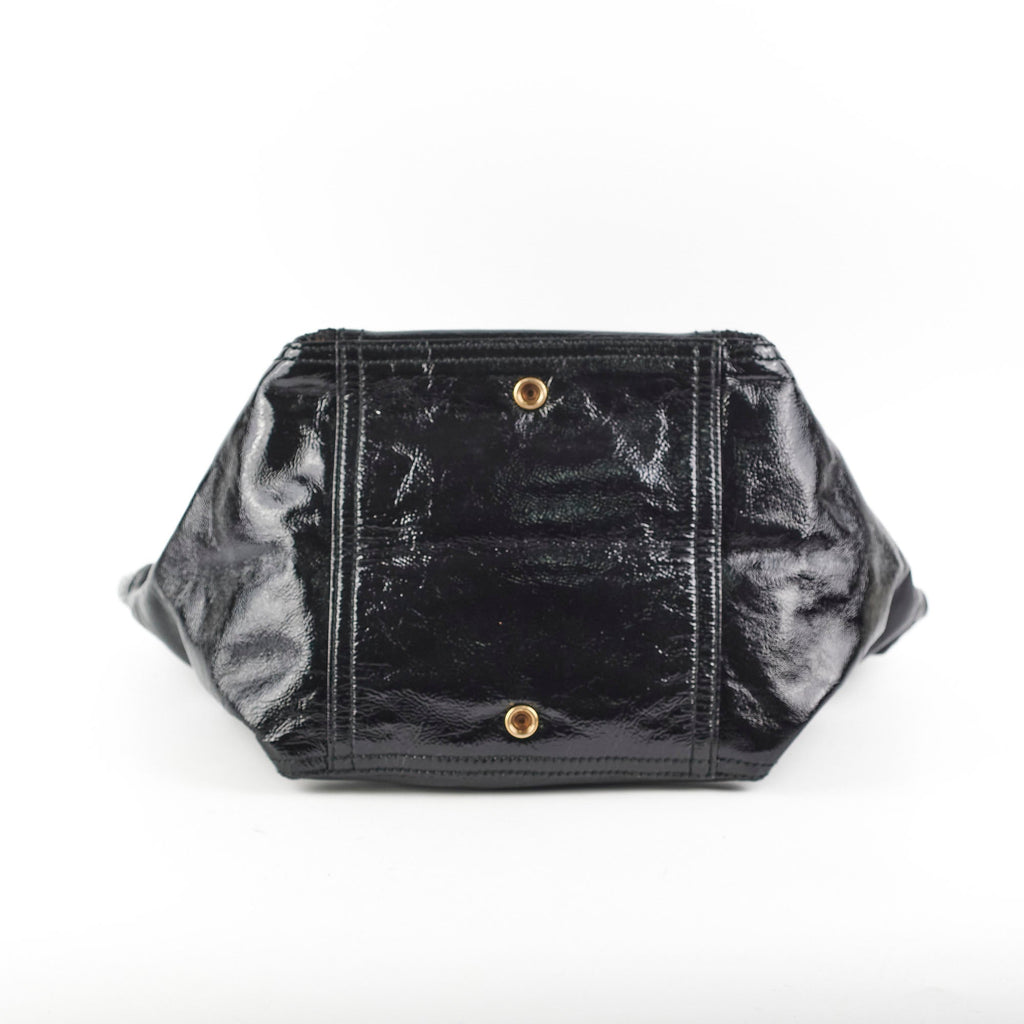 Saint Laurent Downtown Black Patent Bag Black