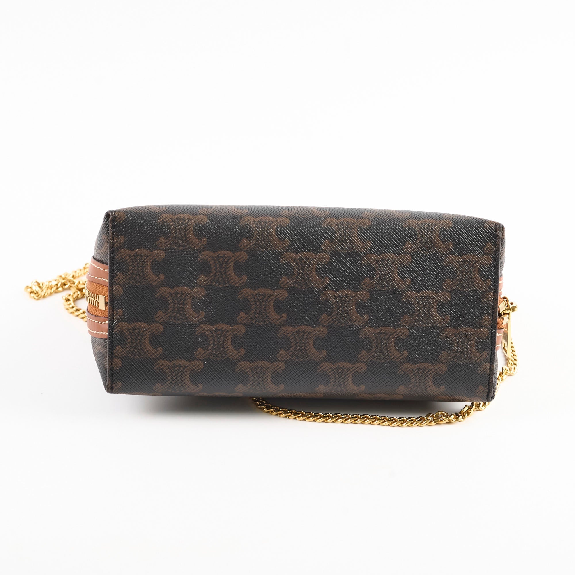 Celine Medium Chain Bag Triomphe Canvas Tan