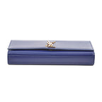 Saint Laurent Long Blue Grained Leather Clutch