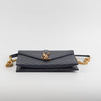 Saint Laurent Clutch with Detachable Chain Navy